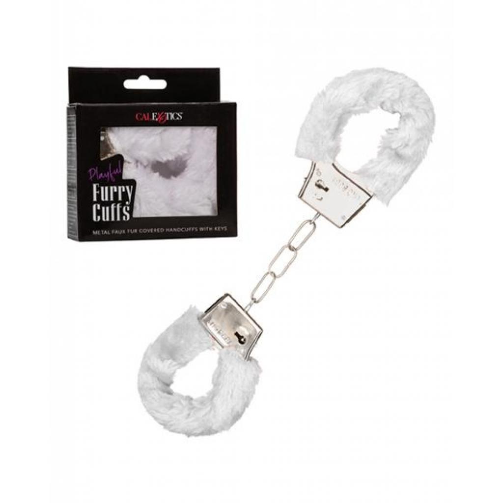 Playful Furry Cuffs - White