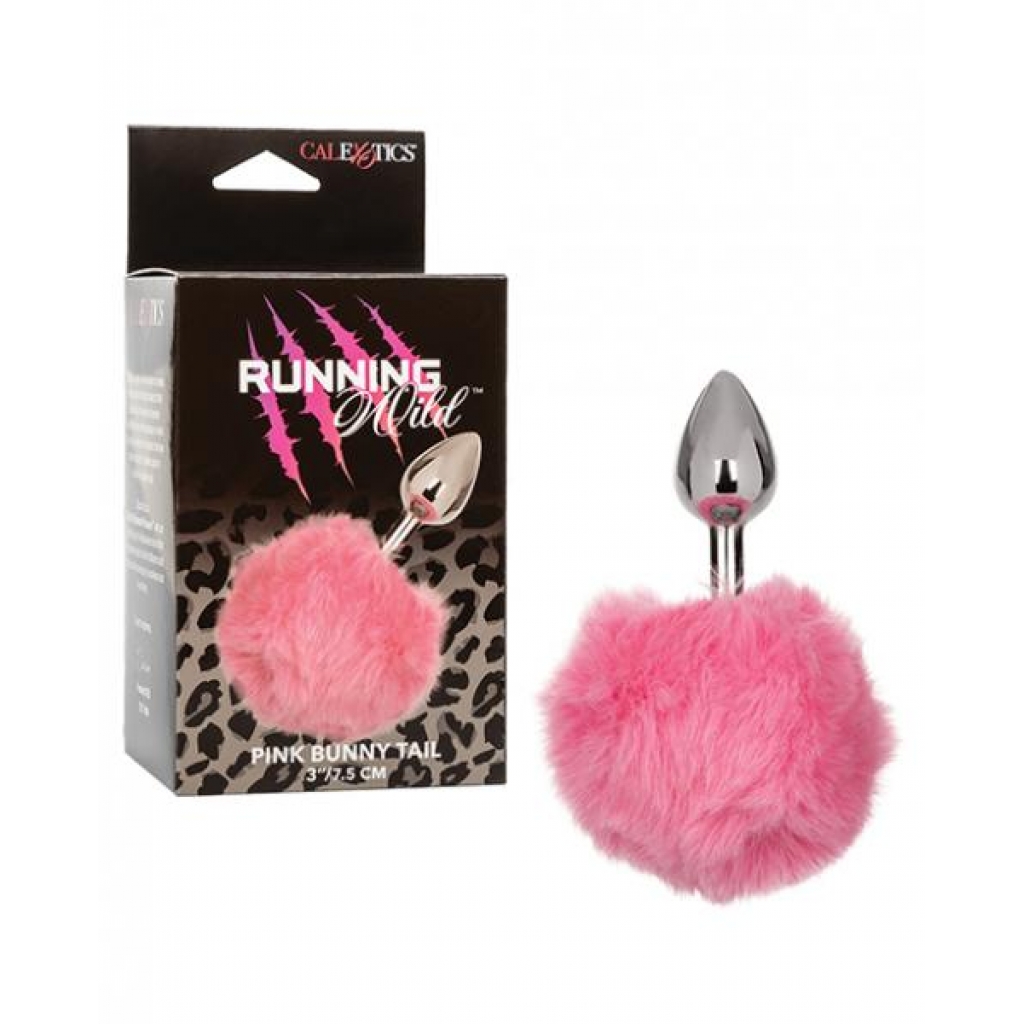 Running Wild Pink Bunny Tail Anal Probe - Silver