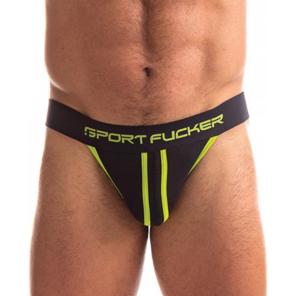 Sport Fucker Jersey Jock - Black/Green, Large