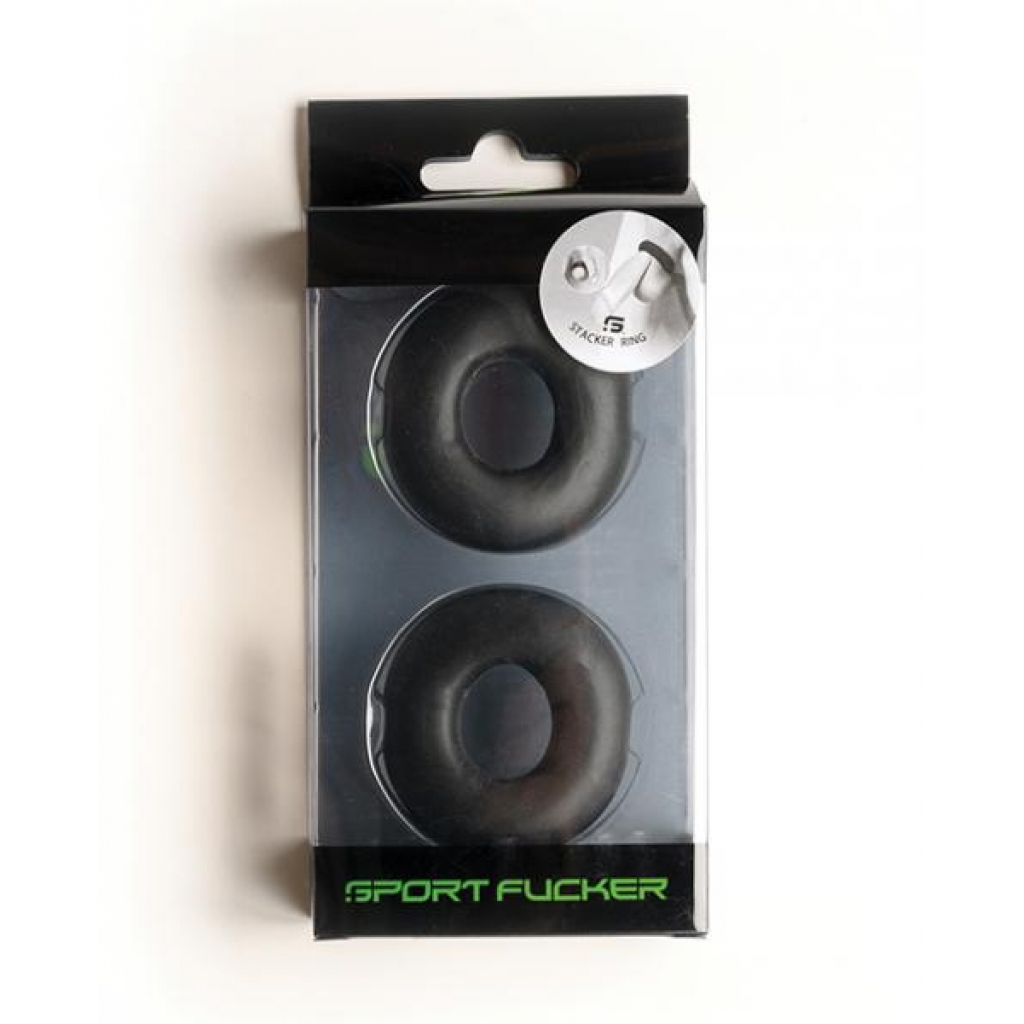 Sport Fucker Stacker Rings - Premium Black Silicone