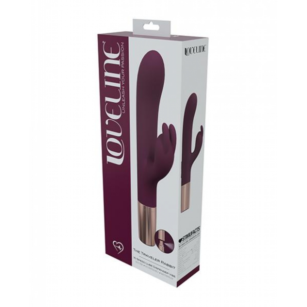 Shots Loveline Traveler Rabbit Vibrator - Burgundy Red