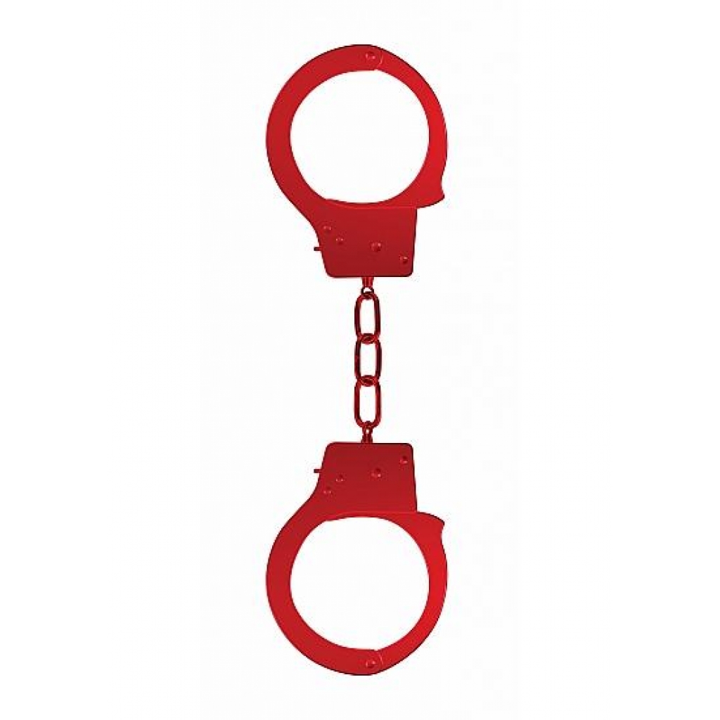 Ouch Beginners Handcuffs - Metal Red