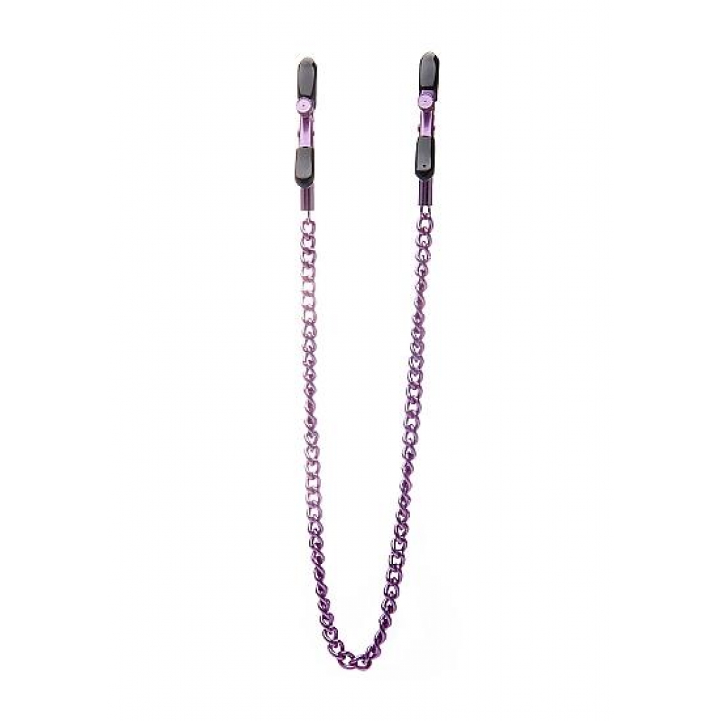 Ouch Adjustable Nipple Clamps with Chain - Purple