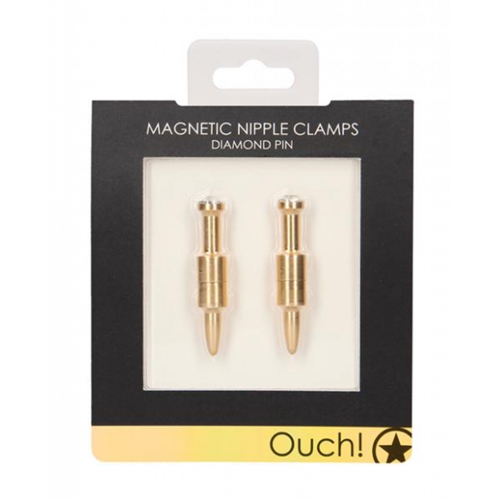 Diamond Pin Magnetic Nipple Clamps - Gold