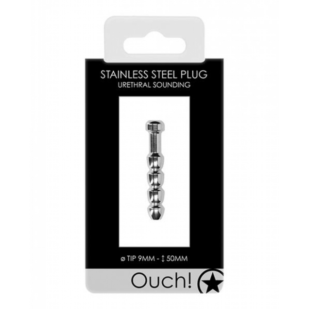 Shots Ouch 9mm Urethral Sounding Plug - Silver