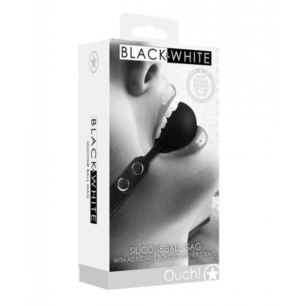 Shots Ouch Silicone Ball Gag - Black & White