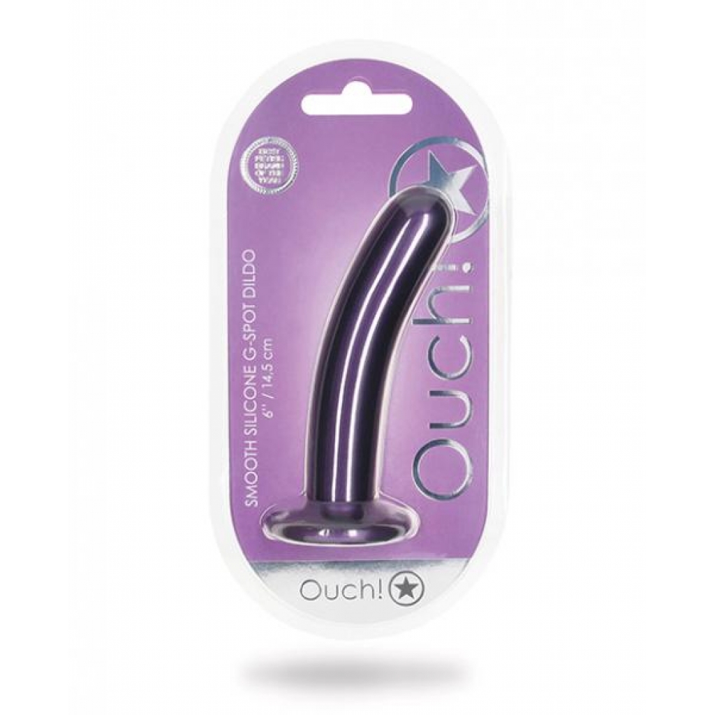 Ouch! 6-Inch Smooth G-Spot Dildo - Metallic Purple