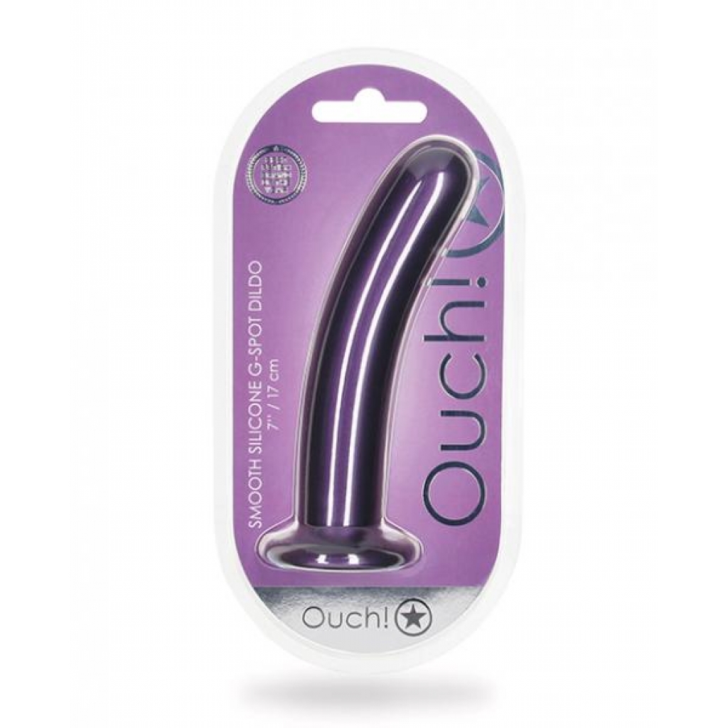 7-Inch Smooth G-Spot Dildo in Metallic Purple