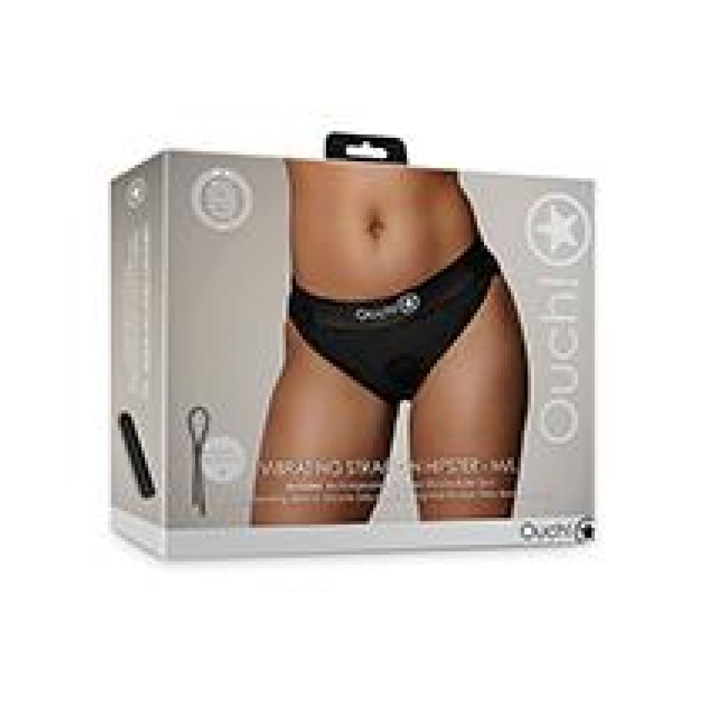 Black M/L Vibrating Strap-On Hipster