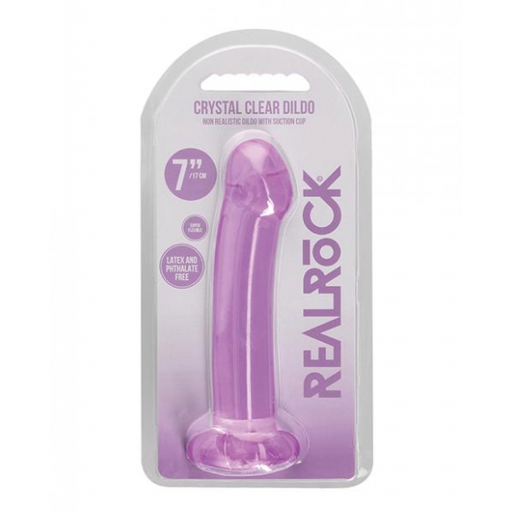 Shots Realrock Crystal Clear Dildo - 7 inches - Purple