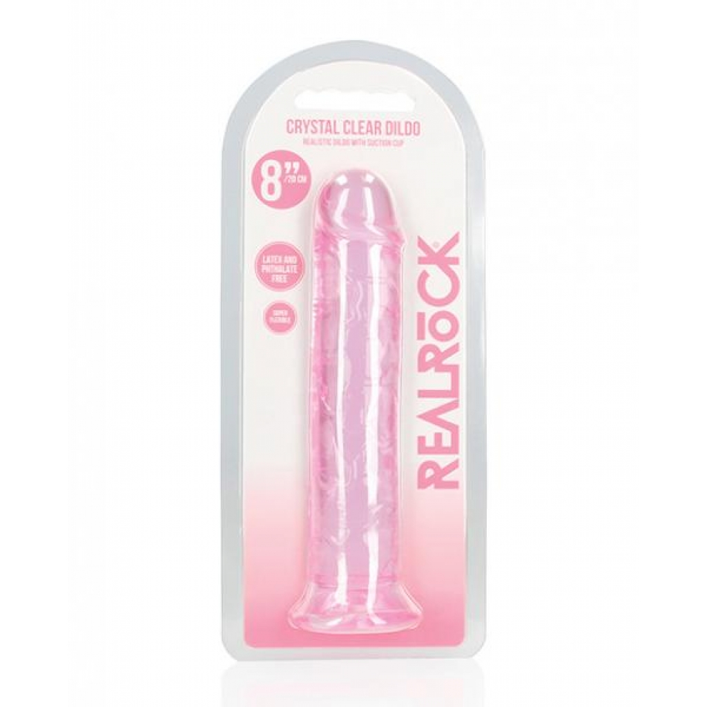 Shots Realrock Crystal Clear Dildo with Suction Cup - Pink