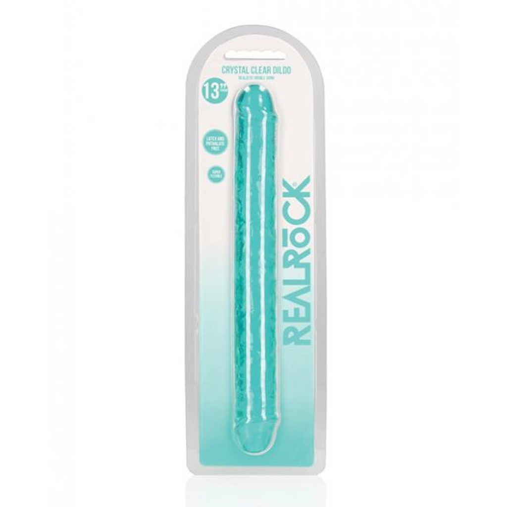 Realrock Crystal Clear Double Dildo - Turquoise Teal