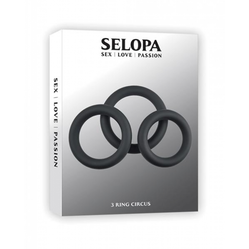 Selopa 3 Ring Circus - Black, Penis Ring Set