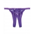 Stylish Scalloped Embroidery Crotchless Panty - Purple O/S