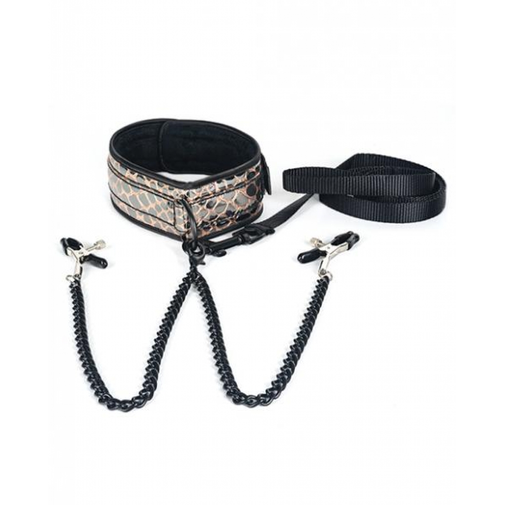 Spartacus Faux Leather Collar & Leash Set - Ultimate Submission