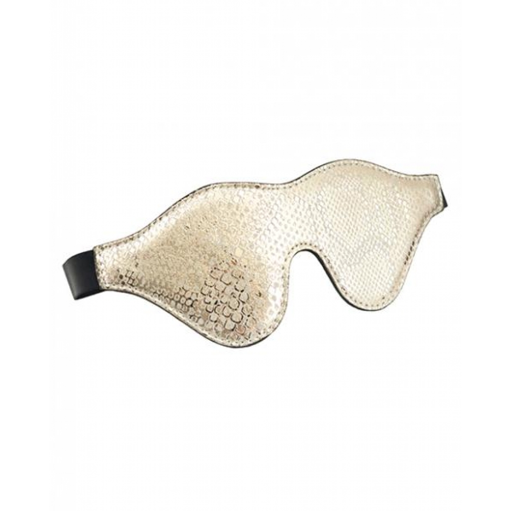 Spartacus Leather Blindfold with Microfiber Lining - White Snakeskin