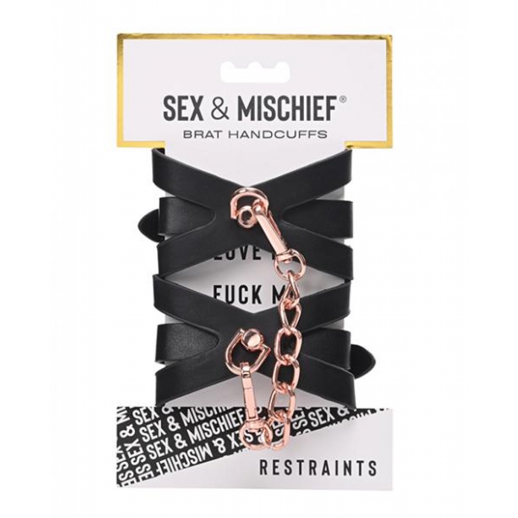 Sex & Mischief Brat Handcuffs - Gold