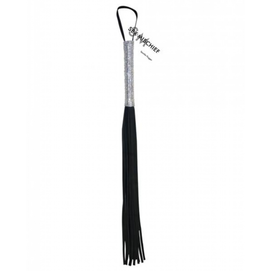 Sparkle Flogger - Vegan Leather Bling in Black Silver