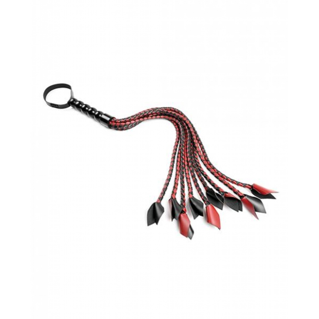 Saffron Braided Flogger - Red and Black