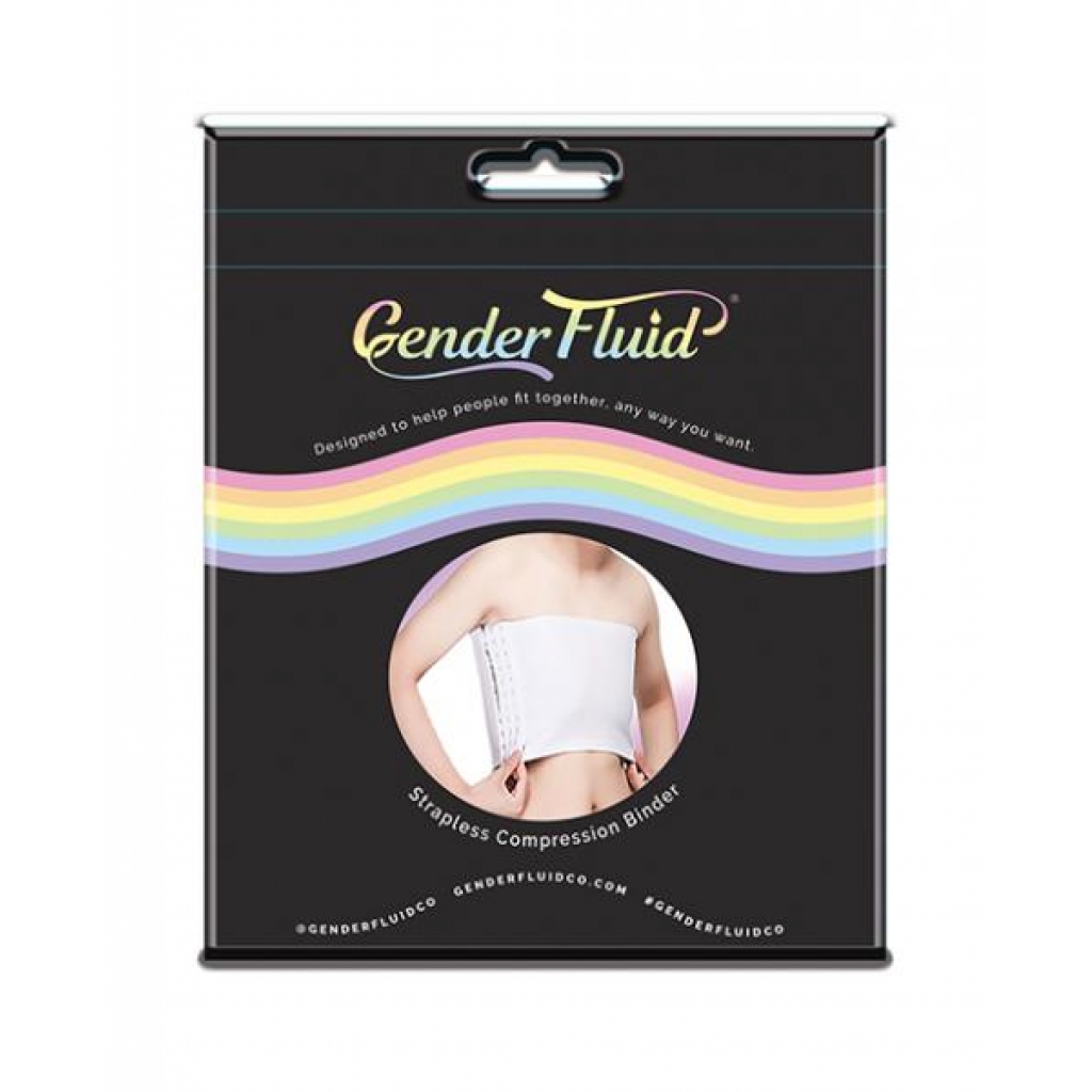 Gender Fluid Strapless Chest Compression Binder - M White