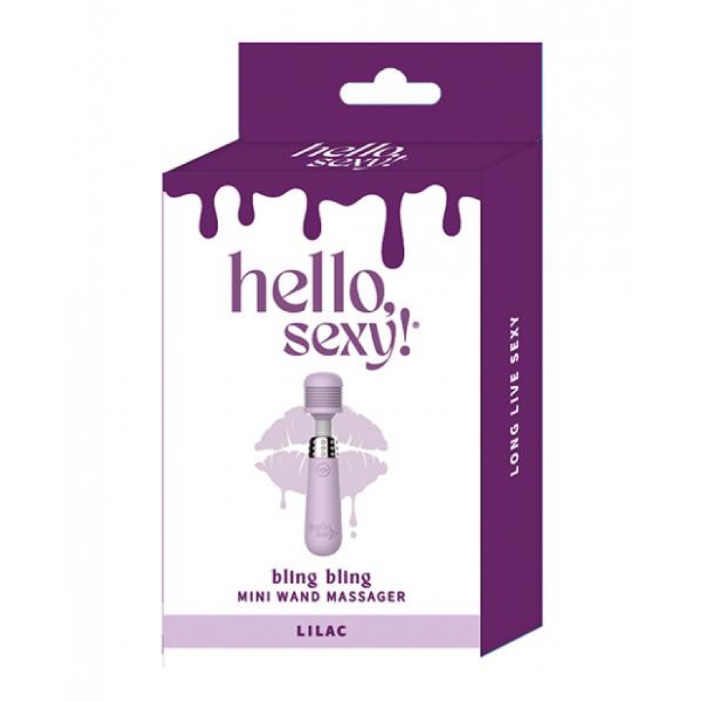 Hello Sexy Bling Bling Mini Wand Massager - Lilac Purple