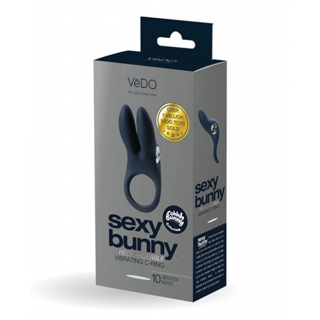 Vedo Sexy Bunny Rechargeable Ring - Just Black