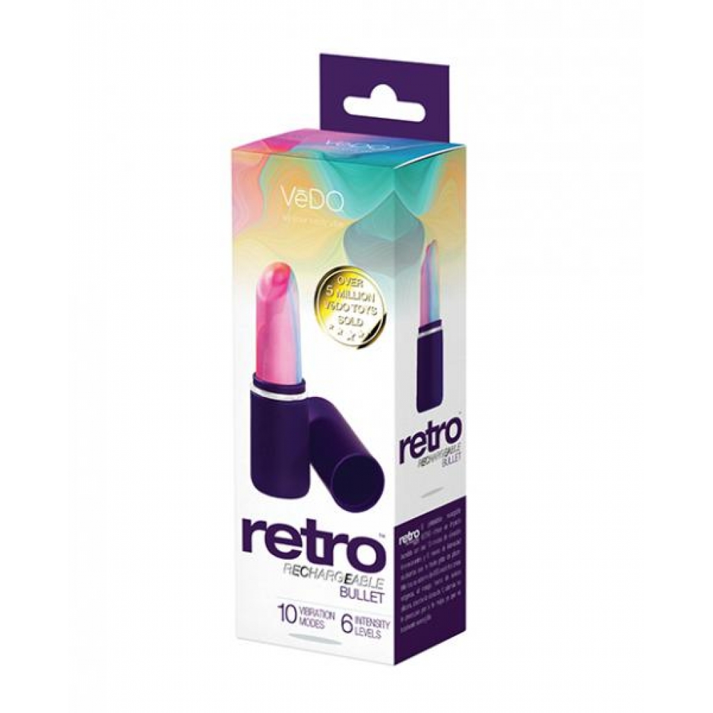 Vedo Retro Rechargeable Bullet Lip Stick Vibe - Purple