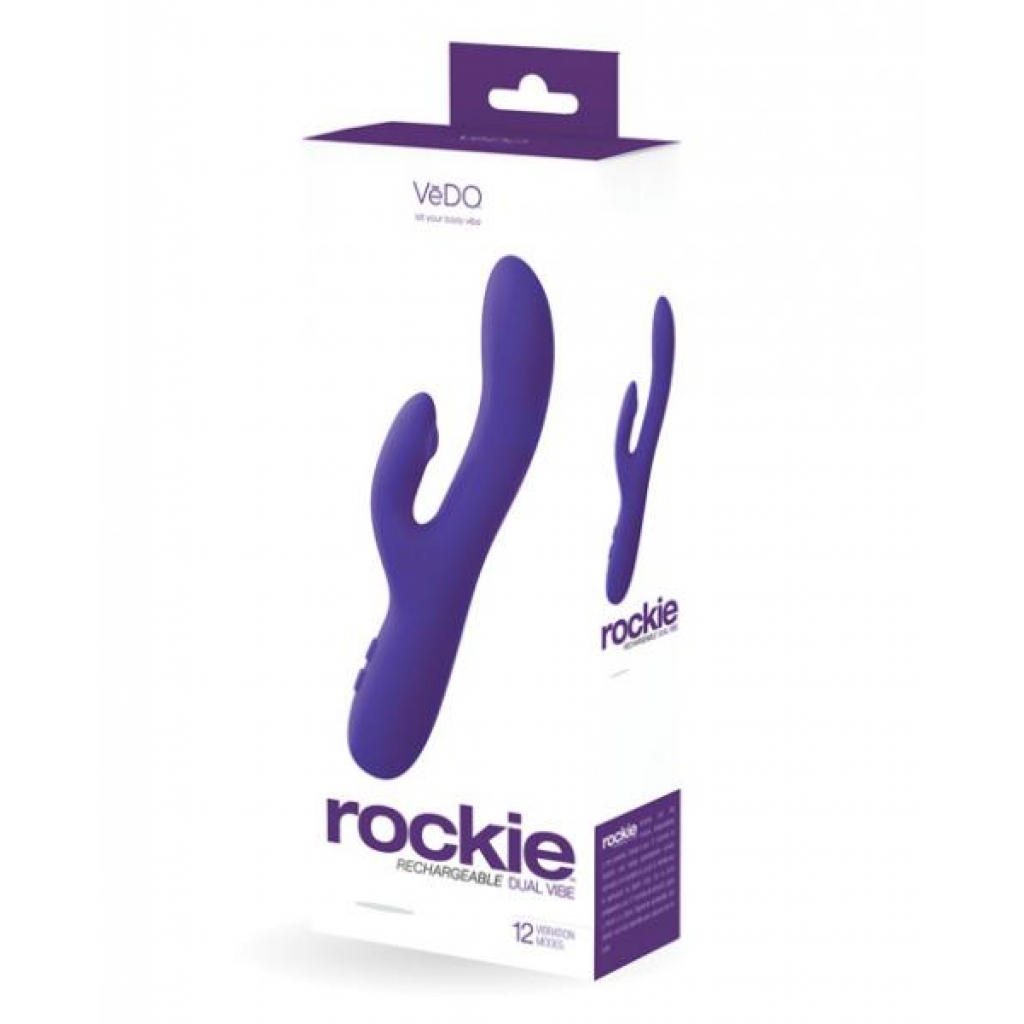 Vedo Rockie Rechargeable Dual Vibrator - Indigo Purple