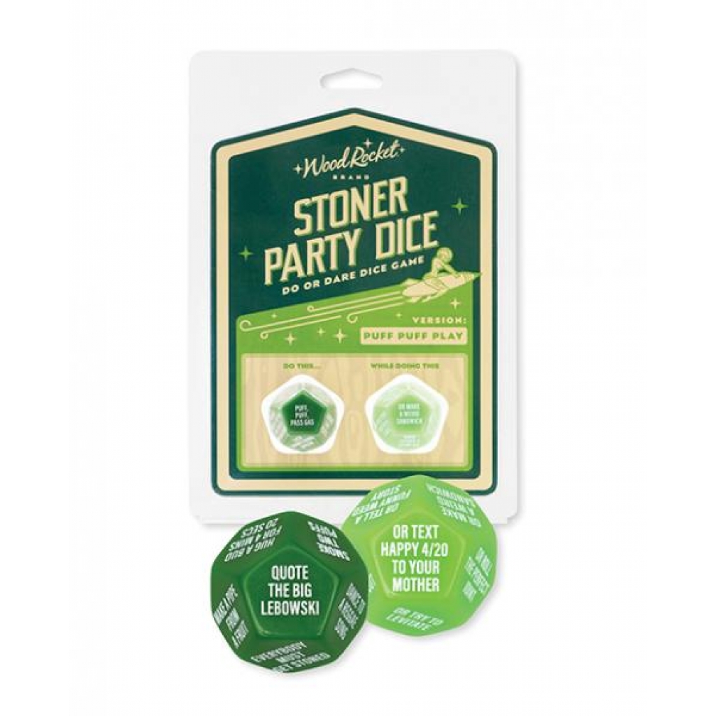 Wood Rocket Stoner Party Dice Game - Green