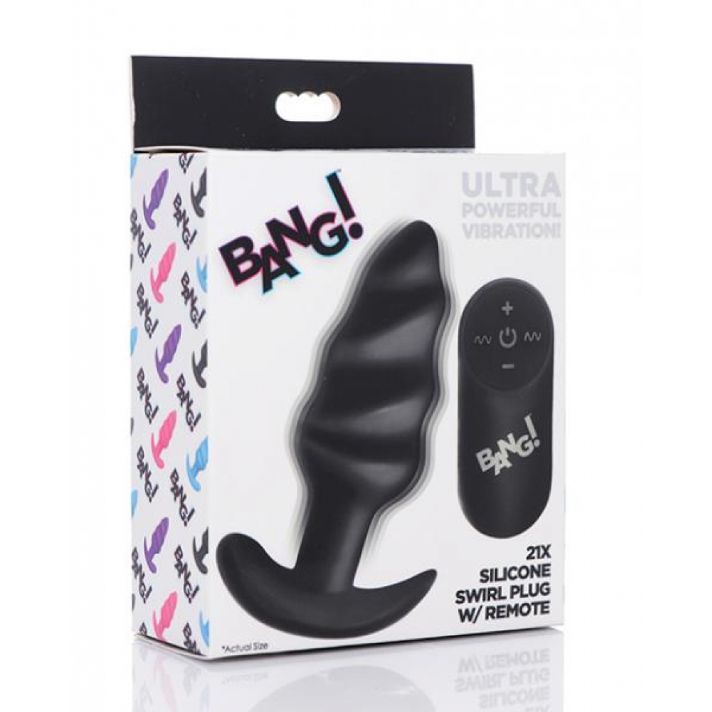 Bang! Remote-Controlled Vibrating Butt Plug - Black