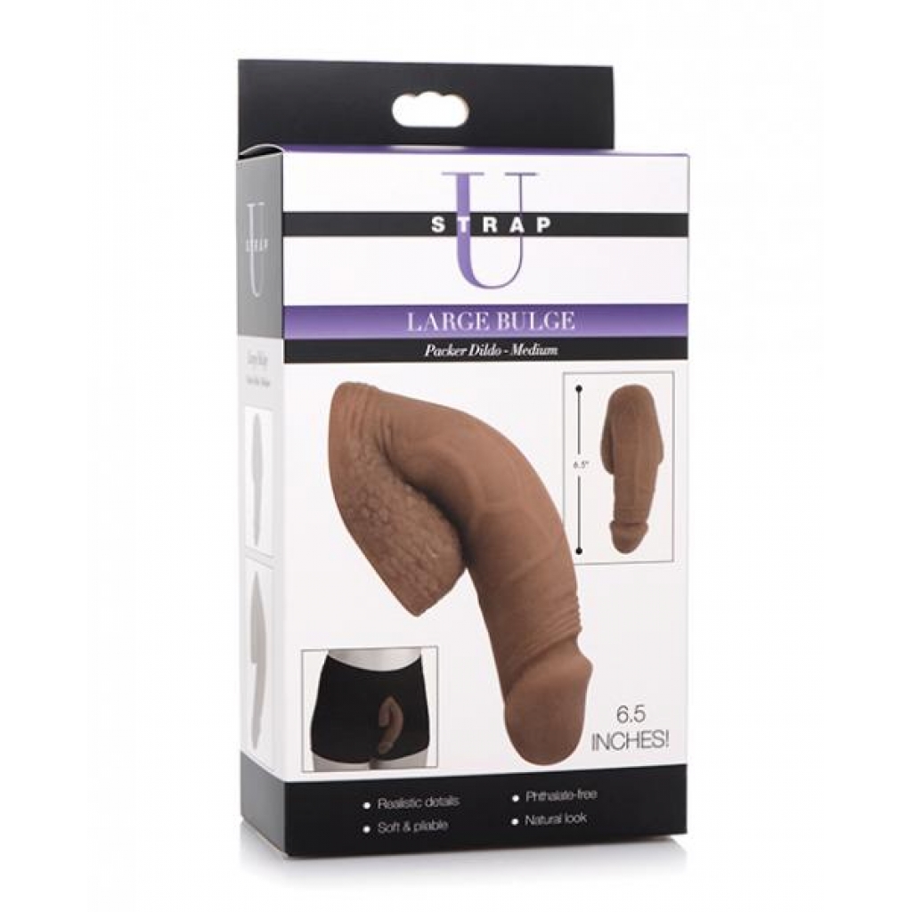 Strap U Large Bulge Packer Dildo - Medium Brown