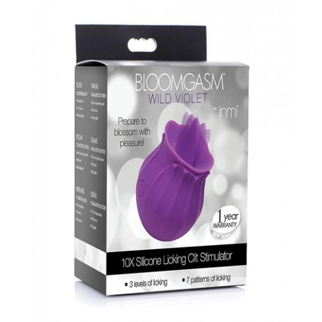 Inmi Bloomgasm Silicone Licking Clit Stimulator - Wild Violet