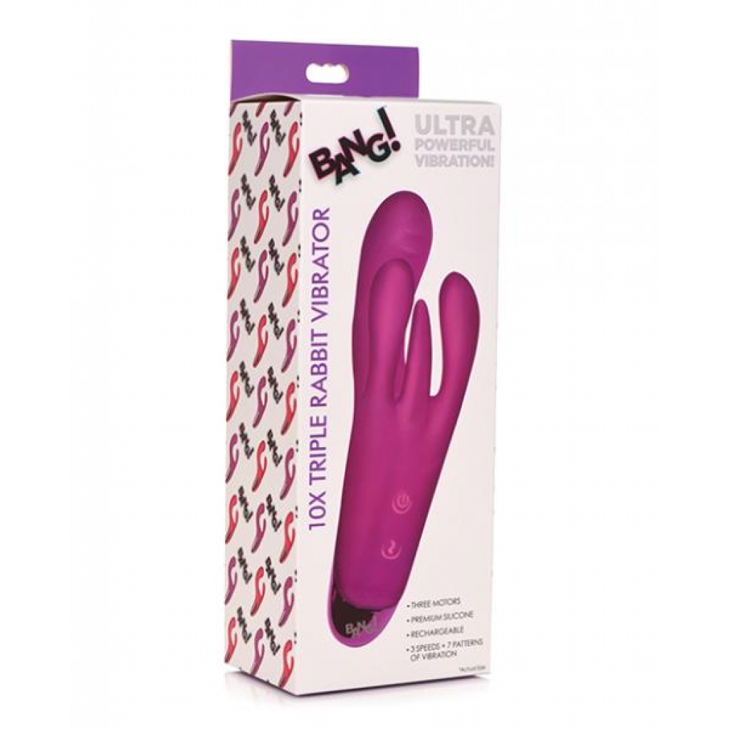 Bang! Triple Rabbit Vibrator - Purple