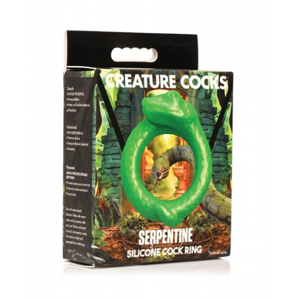 Creature Cocks Serpentine Silicone Cock Ring - Green