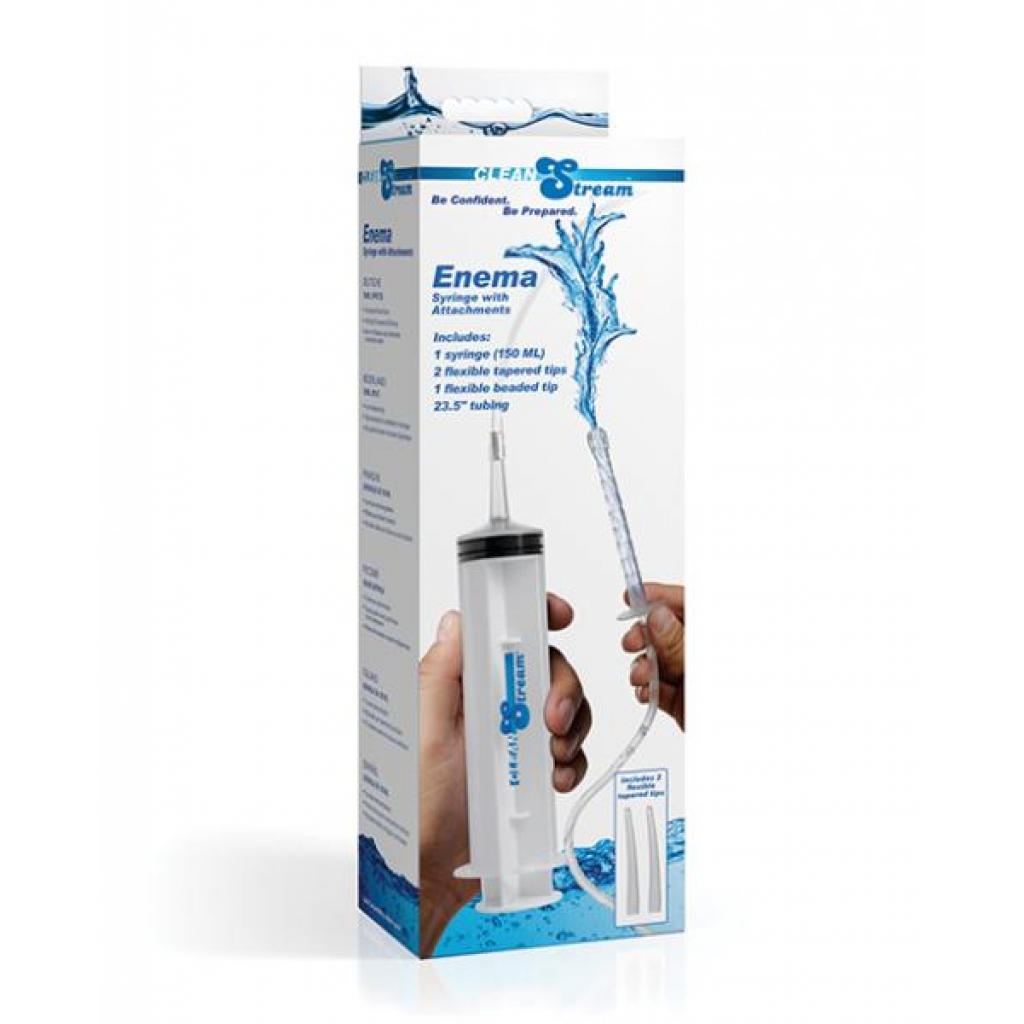 Cleanstream Enema Syringe with Attachments - Clear