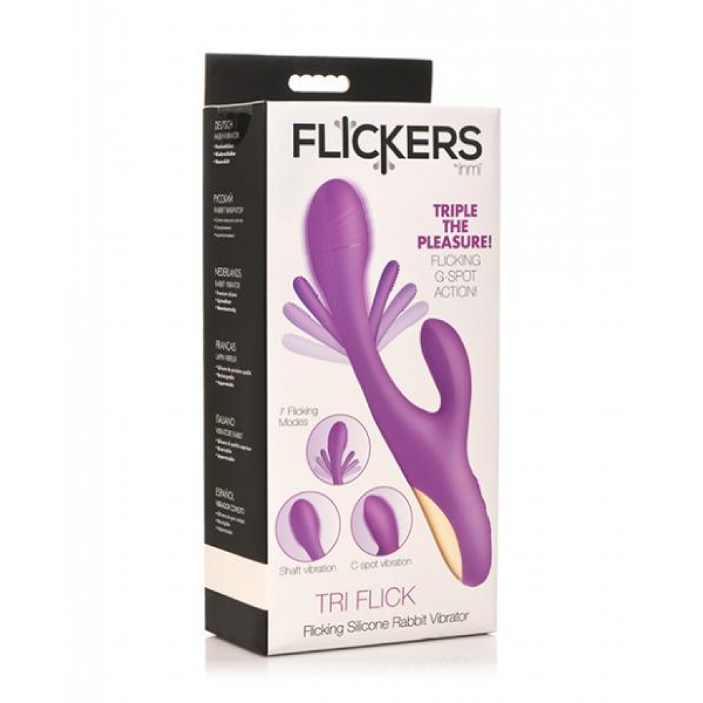 Inmi Tri-flick Flicking Rabbit Vibrator - Purple