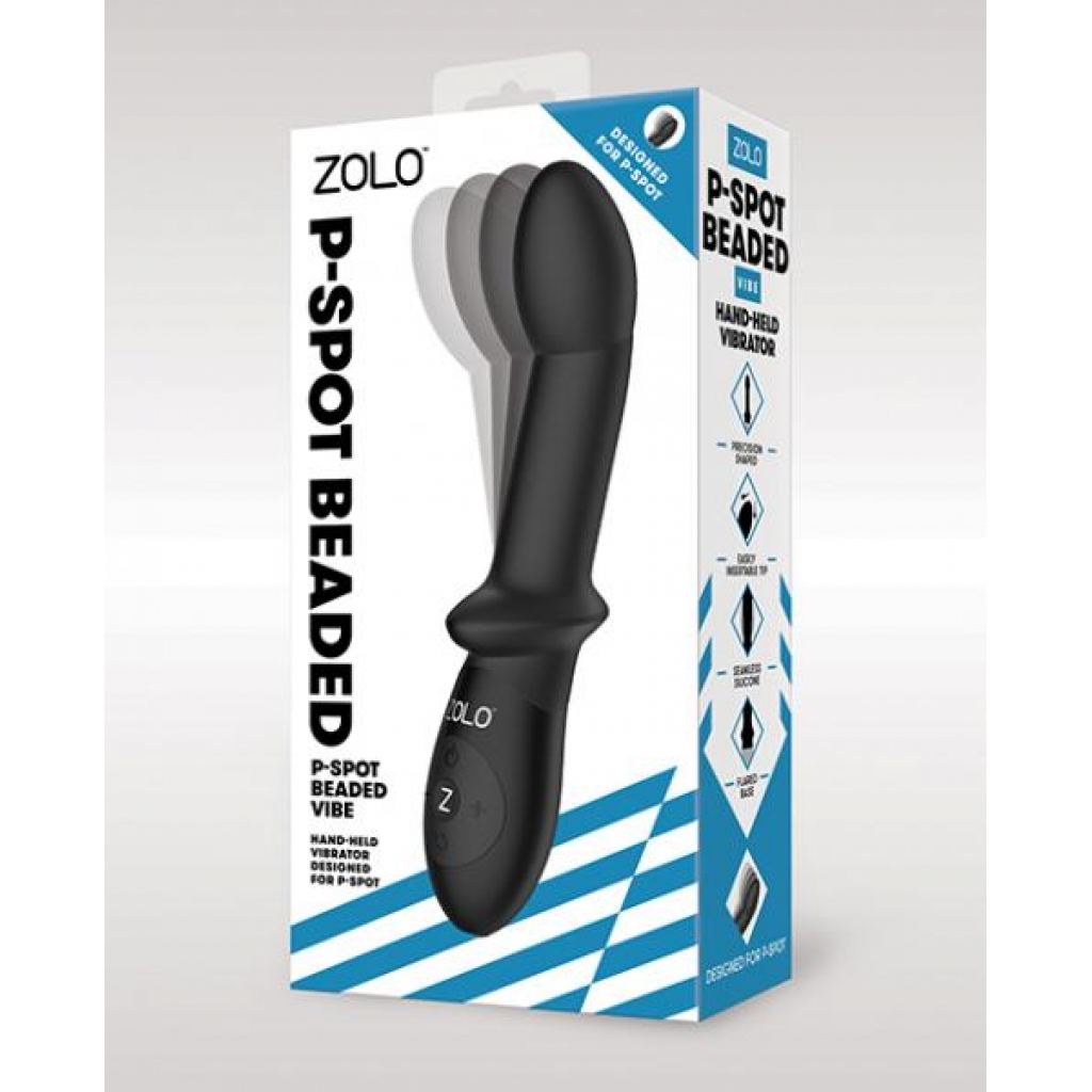 Zolo P Spot Beaded Vibe - Black - Intense Anal Play