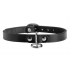 Unisex Leather Choker With O-Ring - M/L Black