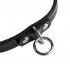 Unisex Leather Choker With O-Ring - M/L Black