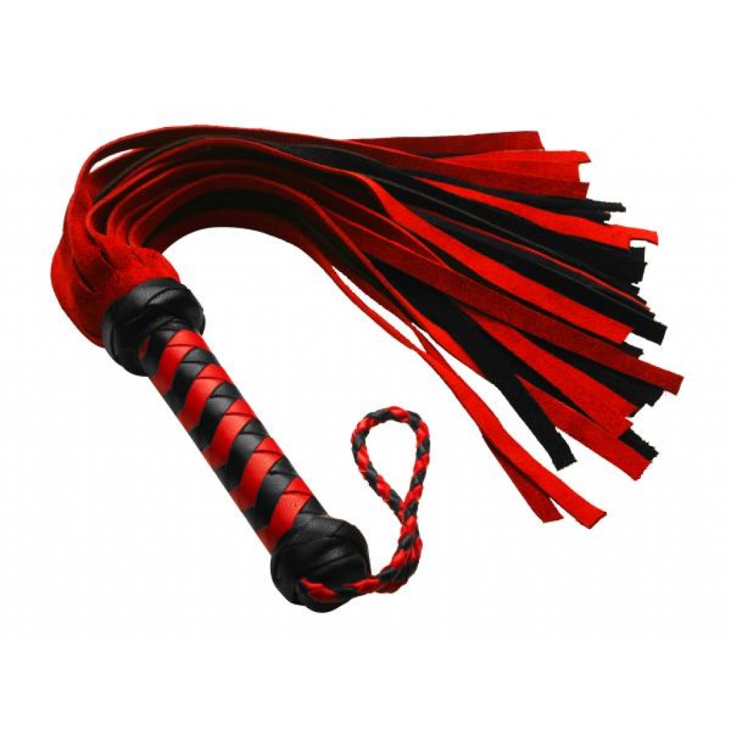 Short Suede Flogger - Black and Red