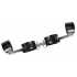 Adjustable Swiveling Spreader Bar With Leather Cuffs - Silver