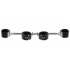 Adjustable Swiveling Spreader Bar With Leather Cuffs - Silver