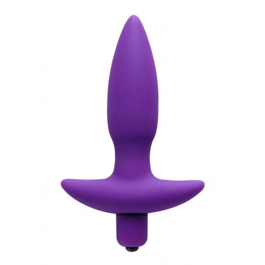 Aria Vibrating Silicone Anal Plug - Small Purple