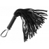 Pleather Pleasure Mini Flogger - Black and Silver