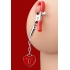 Captive Heart Padlock Nipple Clamps - Red