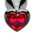 Crimson Tied Scarlet Heart Shaped Jewel Anal Plug - Silver