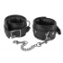 Locking Padded Wrist Cuffs with Chain - Black