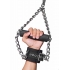 Fur Lined Nubuck Leather Suspension Cuffs - Black