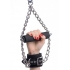 Fur Lined Nubuck Leather Suspension Cuffs - Black