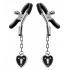 Charmed Heart Padlock Nipple Clamps - Black